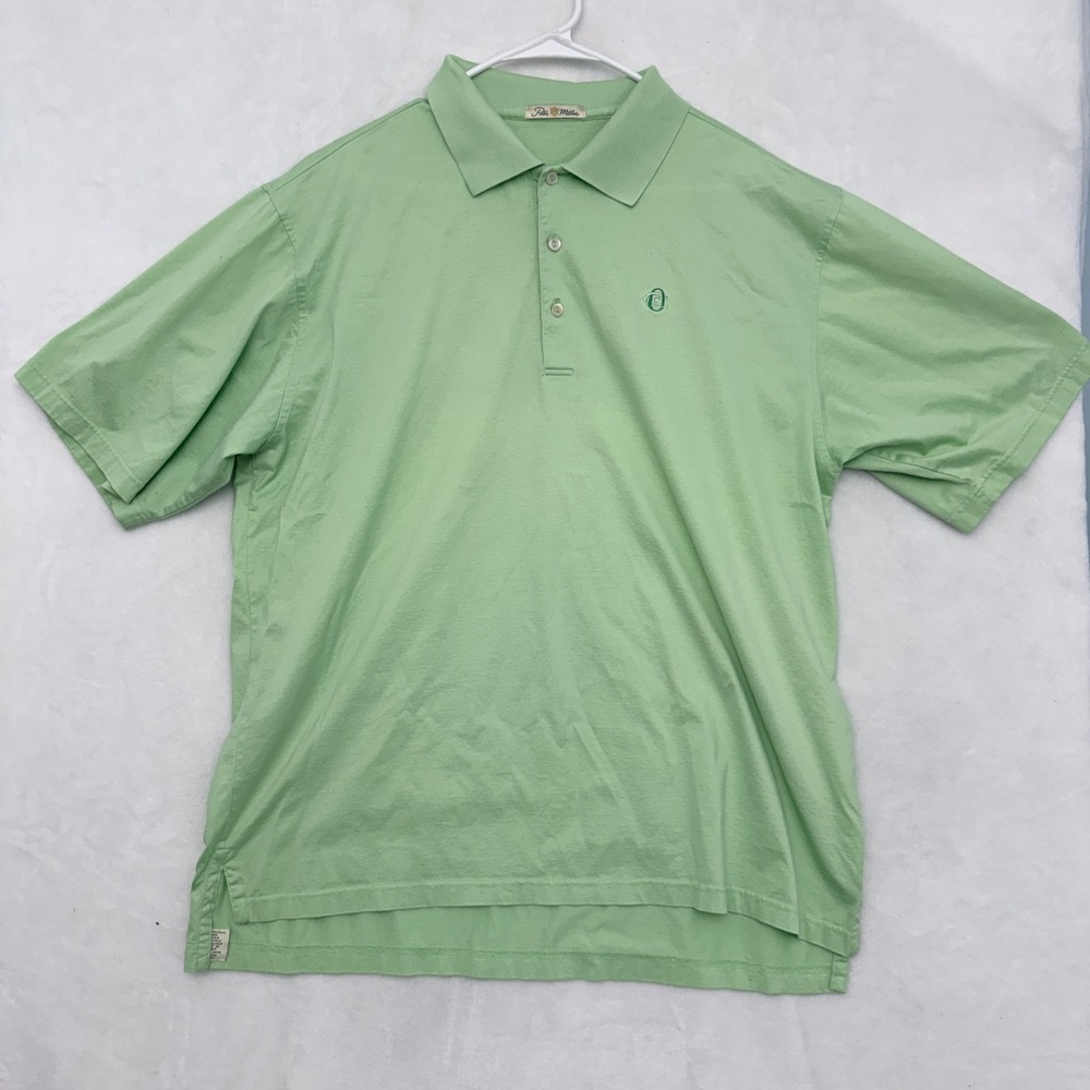 Peter Millar Polo Shirt Mens XL Green Mercerized Oakmont Country Club Golf
